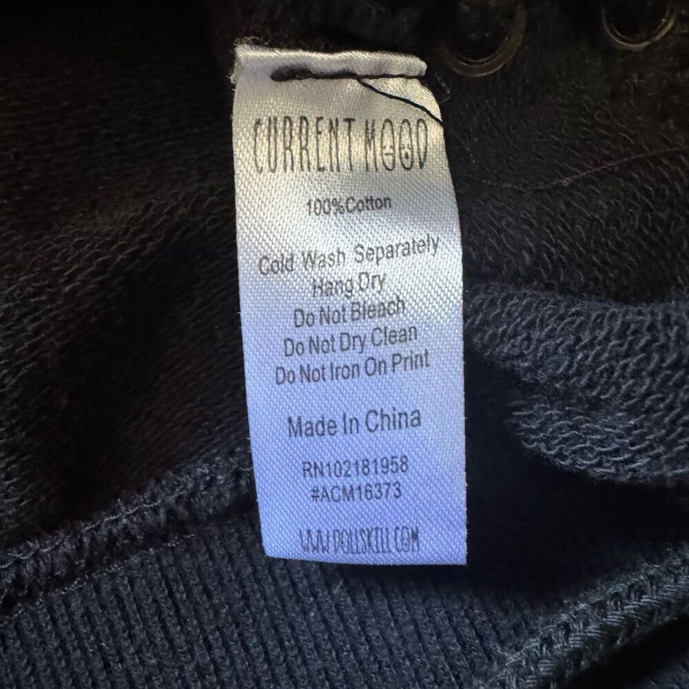 Dolls Kill Current Mood America Eagle Black Oversized Sweatshirt Size Large Goth - Picture 5 of 6